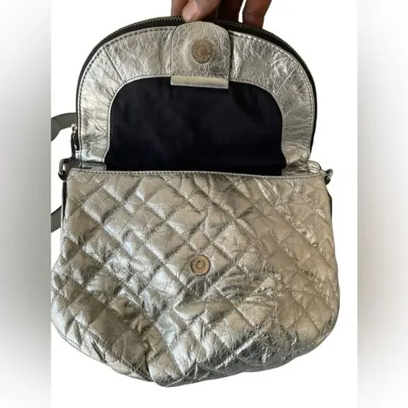 Marc by Marc Jacobs Silver Quilted Crossbody Bag - Picture 4 of 11